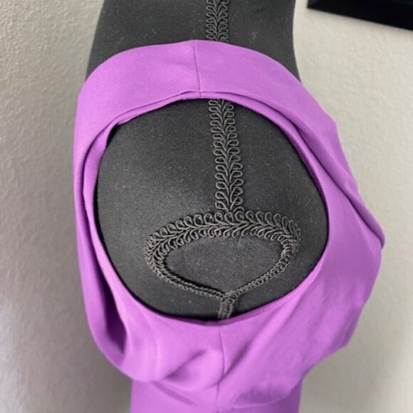 BCBG MAXAZRIA Somara One-Shouldered Asymmetrical Chiffon Purple Dress Sz 6 - Picture 7 of 14